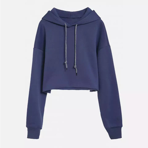 Sudadera con capucha corta para mujer, al por mayor, mezcla de algodón, estilo oversize, casual, streetwear, sudaderas con capucha cortas - Product Image 5