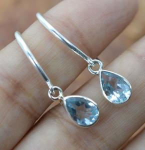 Blue Topaz Gemstone Jewelry For Women Silver Boho Style <b>Earrings</b> Jewelry 925 Sterling Silver Trending <b>Handmade</b> <b>Earrings</b> Gift For - Product Image 2