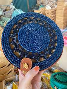 Women's round Rattan Woven <b>Tote</b> Durable Handmade Shoulder Purse Fashionable Straw <b>Beach</b> Hand <b>Bag</b> - Product Image 2