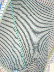 Elegant <b>Floral</b> Quilted Duffle <b>Bag</b>, Block Print Cotton Everyday <b>Tote</b> - Product Image 5