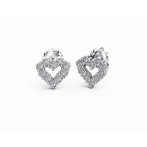 Boucles d'oreilles clous en or 9 carats de qualité supérieure avec diamants en treillis, taille ronde, bijoux de laboratoire, vente en gros B2B, fournisseur OEM, exportateur - Product Image 4