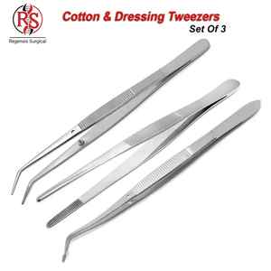 Ensemble de 3 outils dentaires réutilisables, pinces à dissection médicales, pinces à tissus, pinces manuelles en acier, pinces à coton - Product Image 6