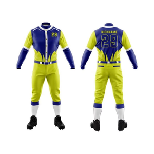 Ensemble de maillot et pantalon de baseball pour homme, 100 % polyester, qualité supérieure, design personnalisé, sublimation, respirant, séchage rapide, col rond, équipe personnalisée - Product Image 5