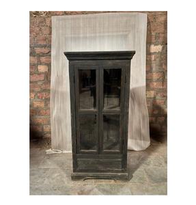 Armoire de cuisine en bois massif bleu élégante de taille moyenne, style moderne antique, luxe classique vintage - Product Image 1