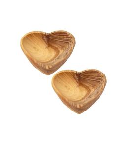 Lot de 4 bol en bois en forme de cœur de qualité de luxe bol de service de nourriture au design admirable pour centres de villégiature décoration de table bol en bois - Product Image 3