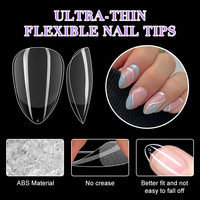 504 pièces/boîte pointes d'extension d'ongles en Gel souple artificiel avec boîte d'emballage ABS naturel Transparent court couverture complète pointes d'ongles