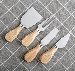 Cuchillo para queso con mango de madera listo para enviar, juego de cuchillos para comida cocida, Mini juego de tenedores para queso de acero inoxidable - Product Image 6