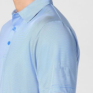 Deporte antiarrugas que absorbe la humedad sólido 100% algodón de secado rápido transpirable manga corta para camisas - Product Image 5