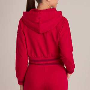 Sudadera Corta de Punto para Mujer, con Logotipo Frontal, Informal, de Algodón, para Entrenamiento, con Logotipo Personalizado, Nuevo Diseño - Product Image 3