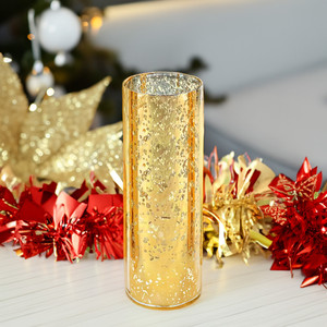 HST0412GS - Abat-jour en verre moucheté doré pour bougie hurricane, tube cheminée [sans base] - 4 x 12 - Product Image 5
