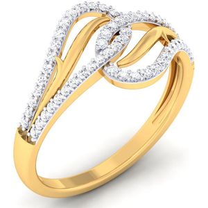 Anillo de Moissanita TISHYA DIAMOND de Lujo en Oro Sólido de 18K con Engaste Pavé, Corte Brillante, Anillo de Boda para Mujer, Diseño Infinito Elegante - Product Image 3
