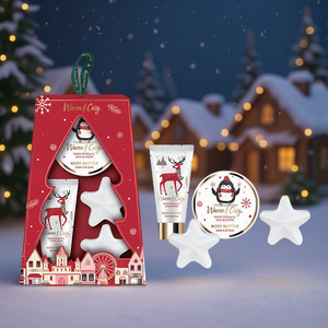 Set Regalo da Bagno Natalizio Caldo e Accogliente con Essenziali per la Cura della Pelle da Viaggio - Product Image 3