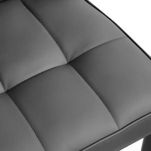 Silla de Comedor Nórdica Moderna de Madera Maciza en Gris Claro de Lujo, Tapizada en Cuero Sintético Impermeable para Hogar o Gimnasio - Product Image 5