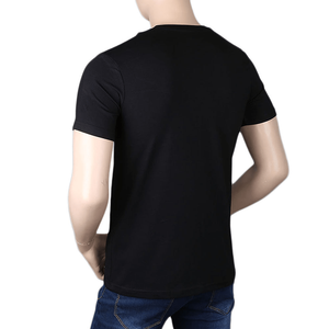 Camiseta estampada de manga corta con cuello redondo y corte ajustado para hombre - Negro - Product Image 3