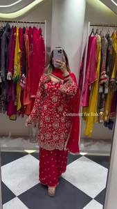 Nueva Colección de Trajes Sharara de Estilo Bollywood con Bordado en Georgette Sintética de Antra Lifestyle - Product Image 3