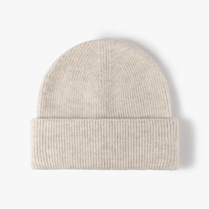 Gorro de punto de invierno con puños personalizado de acrílico 100% al por mayor con lazos para mujeres y hombres, ropa de playa con etiqueta tejida para mantener el calor - Product Image 1