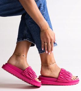 <b>Women</b> Chunky Platform Slides Wrinkle Texture Lightweight Anti-Slip Summer <b>Slippers</b> - Product Image 6
