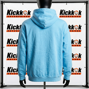 Sweat à capuche imprimé Love Is In The Air pour homme, en coton bleu clair, tissu French Terry, style streetwear décontracté, coupe classique, printemps, fabrication OEM. - Product Image 2