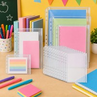 Pochettes à fermeture éclair en PVC transparent A5 A6 A7 pour classeur à anneaux, enveloppes à monnaie à ouverture latérale, sacs de rangement à fermeture éclair pour documents