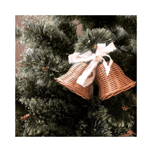 Decoración de campana de ratán 2025 Nuevo producto Decoración Festival de Navidad Adorno de 99 Datos dorados con alta calidad y rentable - Product Image 1