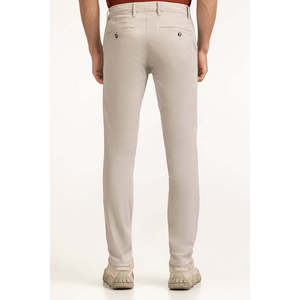 Pantalones de Traje Color Caqui, Teñido Liso, Corte Relajado, 100% Algodón, Cierre de Botones, Antiencogimiento, MN-TRC-WS24-021 - Product Image 4