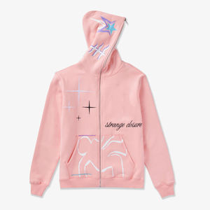 Sweats à capuche personnalisés avec fermeture éclair et impression bouffante Nouvel hiver Streetwear pour hommes Sweats à capuche avec fermeture éclair complète Sweats à capuche thermiques de haute qualité - Product Image 1