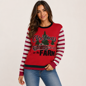 Custom Jacquard Knitted Pullover Casual <strong>Xmas</strong> <strong>Jumper</strong> for <strong>Woman</strong> Her Partner Ugly Christmas Sweater Family Knitwear Winter - Product Image 1