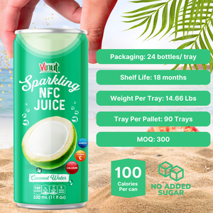 Boisson au jus de noix de coco VINUT 330 ml, carton de 24 canettes, non OGM, sans sucre ajouté, OEM, étiquette privée, échantillon gratuit, Vietnam - Product Image 3