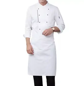 高品质餐厅酒店厨房烹饪厨师制服男士长袖外套和夹克印度定制标志