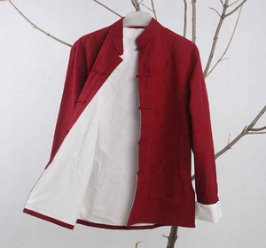 Uniforme de Kung Fu noir de qualité supérieure avec logo et design personnalisés, boutons rouges, tenue traditionnelle chinoise de Kung Fu fabriquée par Zevron Sports - Product Image 3
