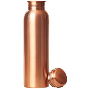 Hand Applied Polish Ayurvedic Copper <b>Water</b> <b>Bottle</b> Glossy Protective Finishing for Pure <b>Water</b> Drinking <b>Metal</b> Material - Product Image 1