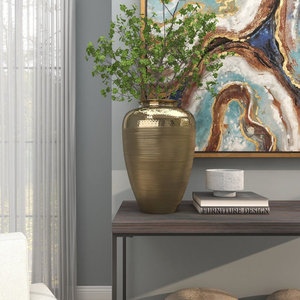 Jarrón de oro decorativo de Metal de aluminio martillado superior de Venta caliente para decoración del hogar y exhibición de boda maceta Artificial decorativa India - Product Image 3