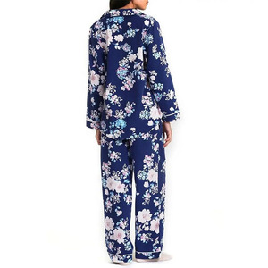 Conjunto de Pijama Térmico de Calidad Superior para Mujer, Cintura Elástica, Camisa de Manga Larga y Pantalones, Hecho con Tela de Algodón, Seda y Satén - Product Image 6
