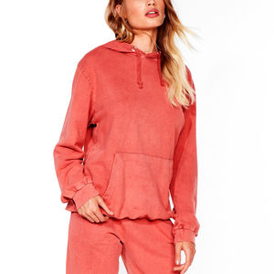 Sudadera con Capucha para Mujer, Estilo Vintage, 100% Algodón, Lavado Ácido, Transpirable, con Logotipo Frontal, Venta al Por Mayor, Alta Calidad, Directo de Fábrica - Product Image 4