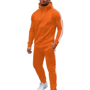 Sweat-shirt à capuche patchwork pour homme, ensemble avec pantalon à col montant, tenue de sport de plein air décontractée et chaude - Product Image 3