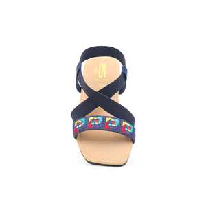 Sandalias de tacón casual azul marino CL1370 estilo sin cordones - Product Image 1