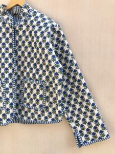 Veste bohème artisanale à fleurs, en coton, style floral, pour l'automne et l'hiver, réversible, cadeau pour elle. - Product Image 4