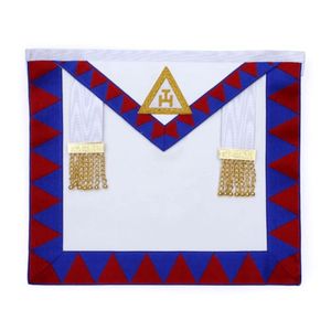 Tablier de Régalia Maçonnique Royal Arch Anglais Compagnon Rouge et Bleu en Tissu de Haute Qualité Personnalisé Écologique et Luxueux - Product Image 1