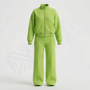 Ensemble deux pièces pour femmes en gros, automne, veste à capuche avec fermeture éclair, short au-dessus du genou, uni, streetwear, tenue décontractée, vêtements de sport - Product Image 1