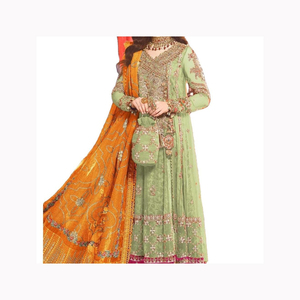Ropa india y pakistaní Gharara diseños Punjabi Girl Sexy hermoso Salwar traje cuello diseños Sarara mujer vestido al por mayor - Product Image 6
