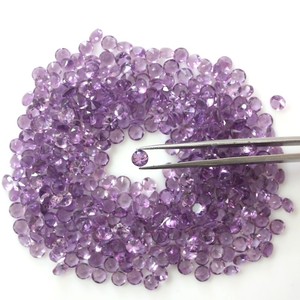 Piedras preciosas sueltas de corte redondo de amatista púrpura Natural para joyería piedra de corte de amatista certificada calibrada cuentas redondas de 5mm a granel - Product Image 6
