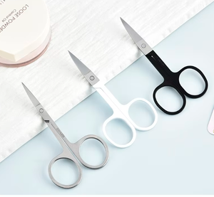 Ciseaux à ongles à manche en céramique noire avec lame incurvée en acier inoxydable populaires pour la couture de mise en forme des sourcils de manucure de beauté - Product Image 5