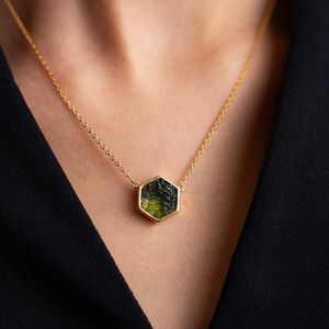 Genuino auténtico colgante de piedras preciosas de moldavita hermoso diseño hecho a mano 100% anillo de piedras preciosas naturales 925 moldavita de plata esterlina - Product Image 4