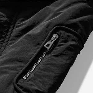 2026 Mens Stylish Black <b>zip</b> <b>up</b> <b>jacket</b> with oversized collar modern and versatile for all seasons - Product Image 3