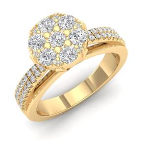 Anillo de Diamante Cultivado en Laboratorio CVD de Corte Redondo de 0.53 Quilates, Oro Sólido de 14K de Alta Calidad REYES, Joyería Fina para Regalos de Bodas y Fiestas de Lujo - Product Image 2