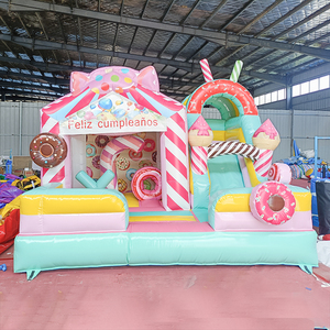 Castillo Inflable con Tobogán, Casa <span class=keywords><strong>de</strong></span> Brinco Inflable con Diseño <span class=keywords><strong>de</strong></span> Dulces, Parque Infantil Inflable para Niños - Product Image 4