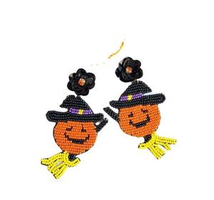 Sombrero de bruja, cuentas de semillas bordadas, pendientes de Halloween, el mejor diseño, cuentas de semillas bordadas, pendientes de Halloween, pendientes más vendidos J H - Product Image 6