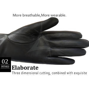 Gants en cuir tactiles pour hommes - Gants d'hiver élégants pour l'extérieur et la conduite, écologiques et respirants - Product Image 4