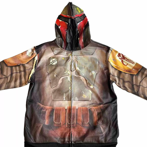 Wholesale Winter Fleece Zip Up Hoodies for Men Plus Size Custom Streetwear Full Zip <b>Jacket</b> Sublimation Print OME Service - Product Image 3