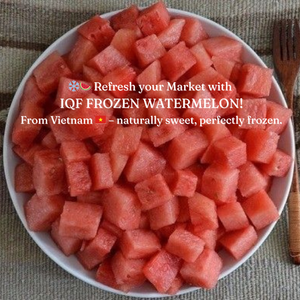 Cubos de Sandía Dulce IQF de Vietnam, Color Rojo Natural, Exportación a Granel - Product Image 1